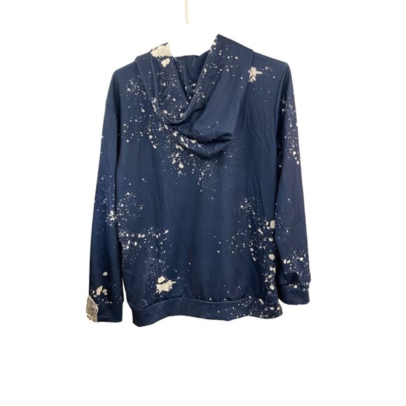 Mama Graphic Hoodie Navy Blue Splatter Print Adult Size Medium Casual Long Sleev - Picture 2 of 3